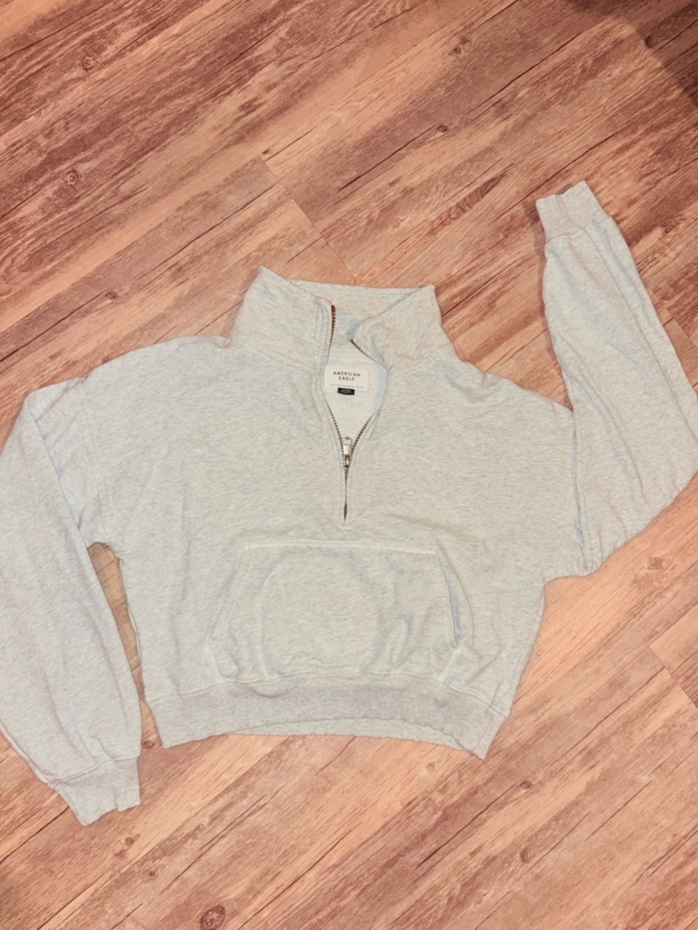 AE Light Gray Half-Zip Sweatshirt